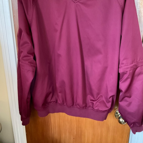 PGA Tour Mens Sz L Golf Pullover Maroon Long Sleeve V-Neck Zip Off Sleeve - Picture 3 of 13